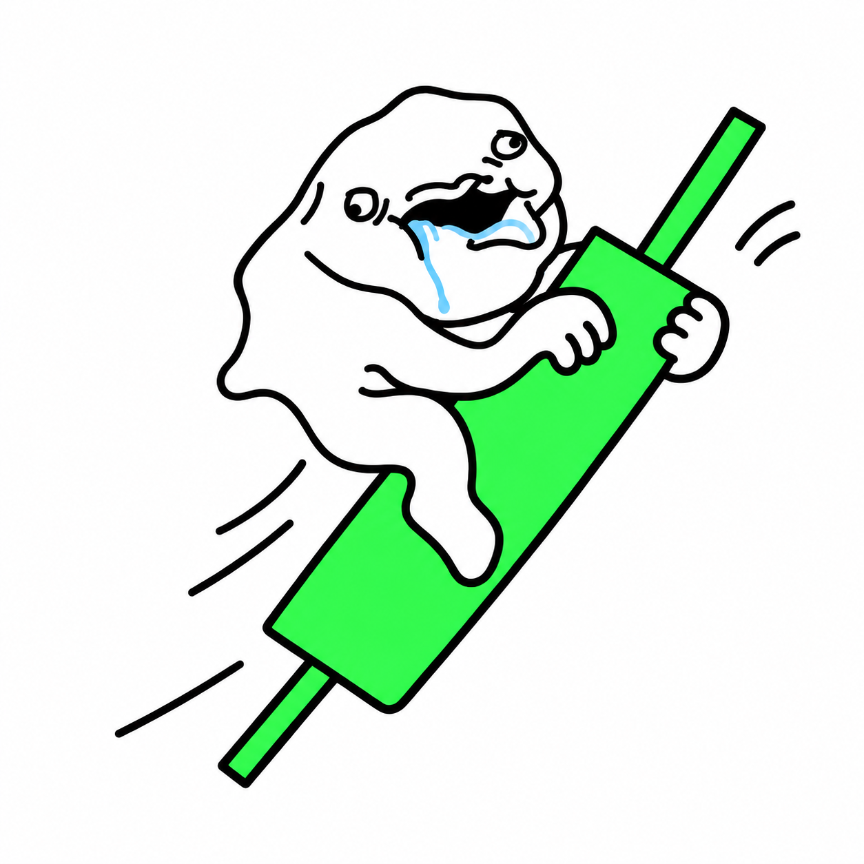 New illustration of SAI riding a green trading candle